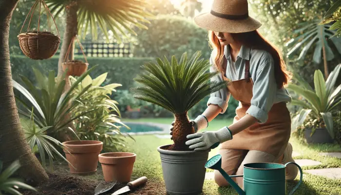 Repotting and Pruning a Ponytail Palm